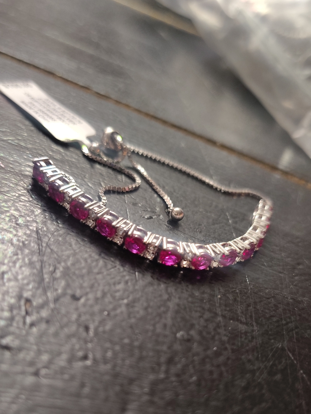 Kohl's Silver Bracelet with Ruby Stones